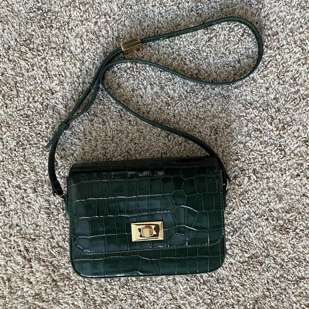 J. Crew Edie Crossbody Italian Croc-Embossed Leather